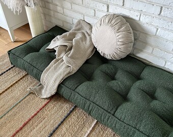 French cushion boucle, bench cushion, Elegant sofa cushion, Indoor Bench Cushion, free shipping