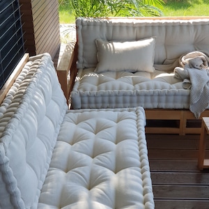 French cushion + backrest,Custom size cushion,Sofa cushion,Bench pillow,Window Seat,Outdoor floor cushion,Indoor bench cushion