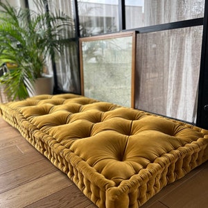 Custom French Style Floor Cushion, Indoor Bench Cushion