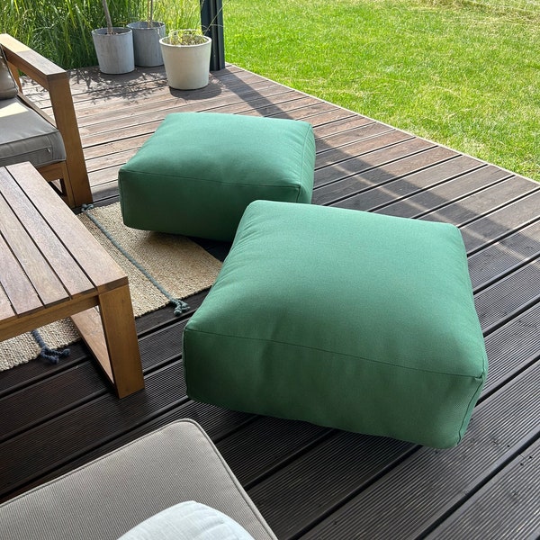 Outdoor floor cushion, garden seat cushions, lounger cushions, outdoor ottoman, water resistant garden pouf