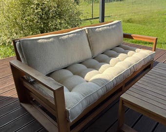 Coussins pour bancs et chaises longues de jardin | Coussins imperméables pour terrasse et jardin | Sur mesure | Coussins de sol résistants aux intempéries