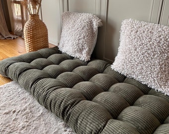 Individuelles Bankkissen | Kissen im französischen Stil | Cord-Fensterkissen | Bodencouch | Tagesbettkissen | Gemütliche Sitzgelegenheiten auf dem Boden | Bodenliege