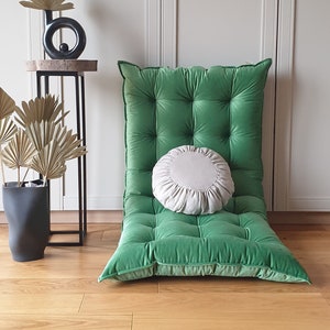 Tapis de velours, ourlet décoratif de coussin de sol, coussin de sol, tapis de jeu, coussin de sol - VERT