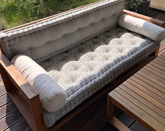 Canapé de jardin matelassé avec dossier