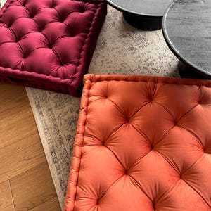 Window Seat Cushion, Custom French Cushion, Custom Bench Cushion, Quilted Floor Cushion