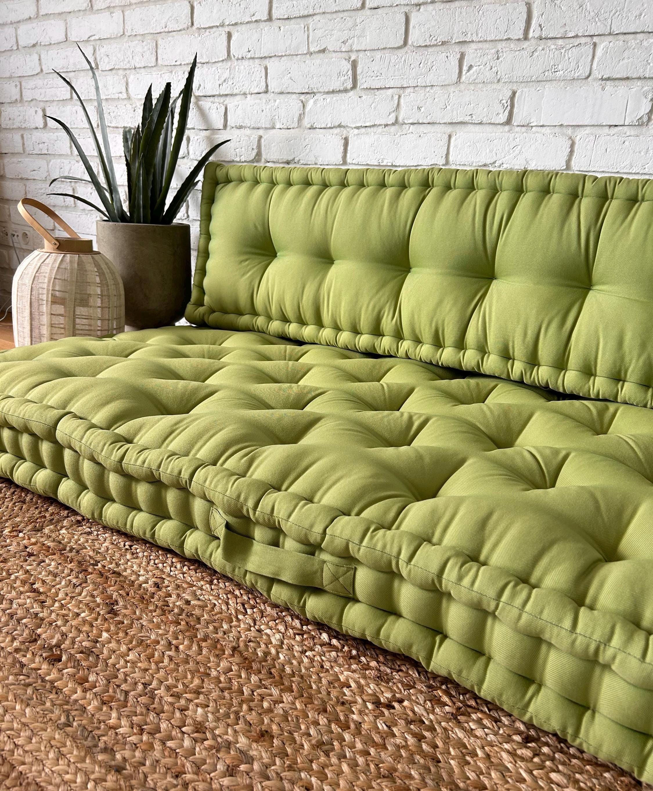 French Bench Cushion With Back, Outdoor Cushion, Floor Sofa