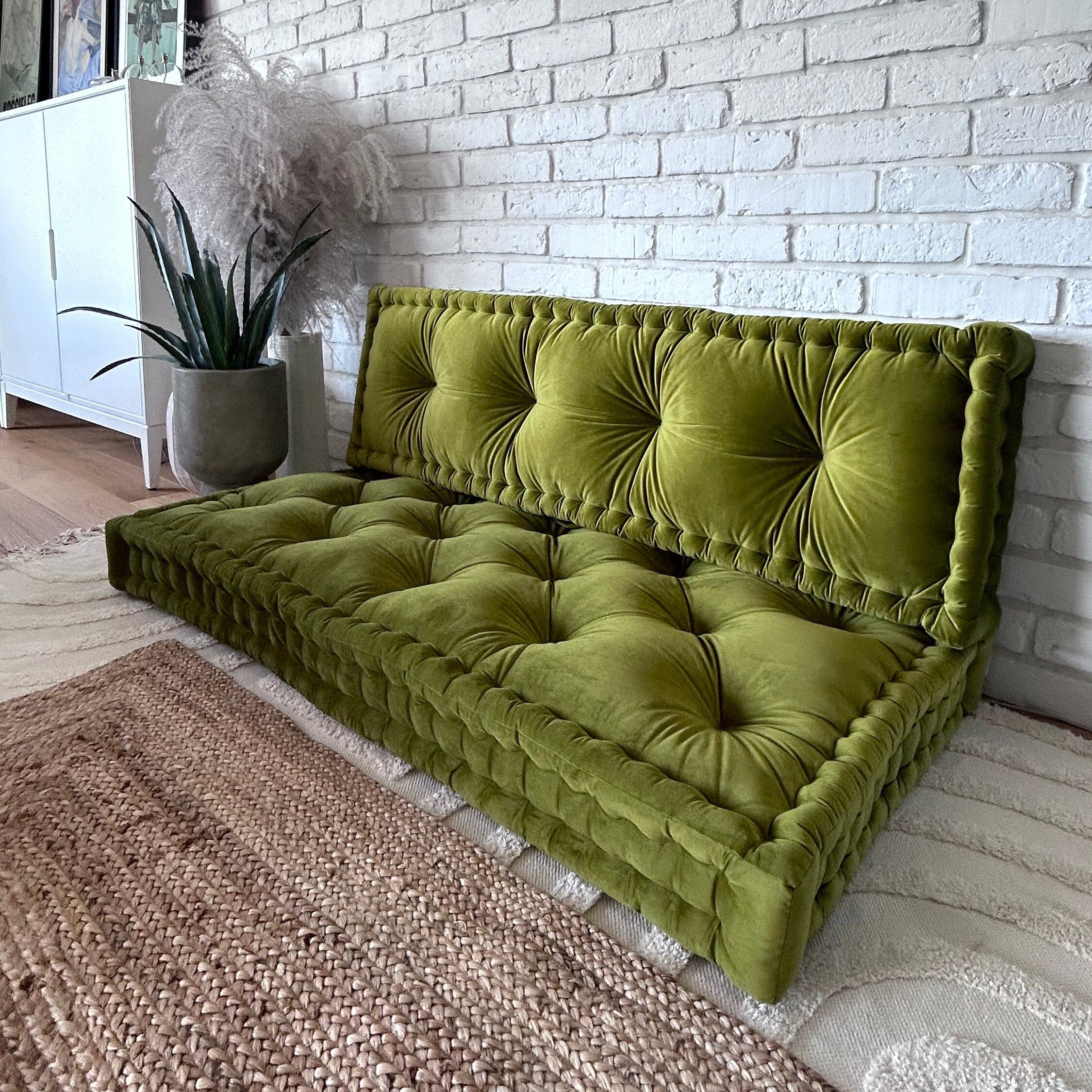 Large Floor Seating Couch Cushion Custom Bench Cushion -   S'asseoir  par terre, Grands coussins de sol, Coussin banquette