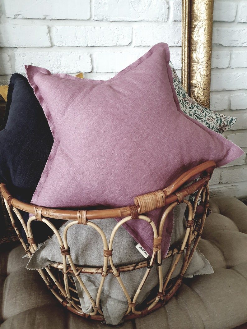 Pink Star Pillow Decorative Pillow Linen Pillow Baby Etsy