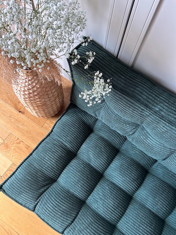 Individuell gestaltbares Bodensofa in verschiedenen Farben und Größen, Bodenkissen mit Rückenlehne, Cord-Bodensofa für Leseecke