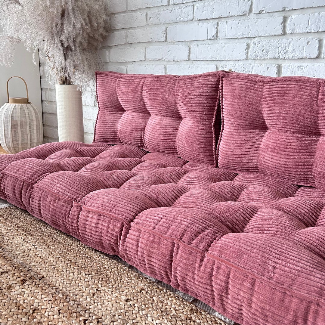 Corduroy Floor Cushion, Custom Floor Seating Sofa, Window Cushion