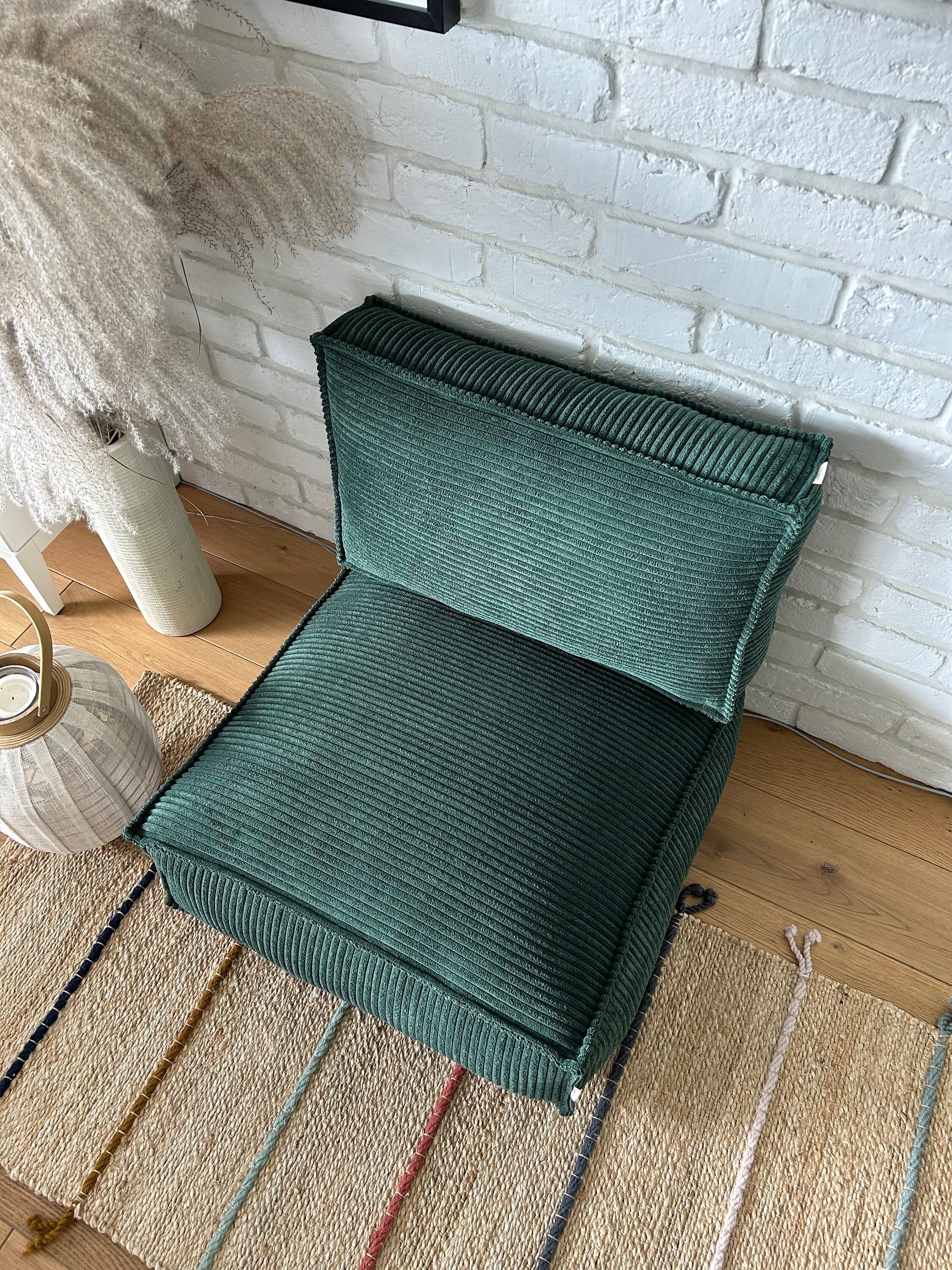 Floor Pillow Seating and Backrest, Corduroy Seat Cushion