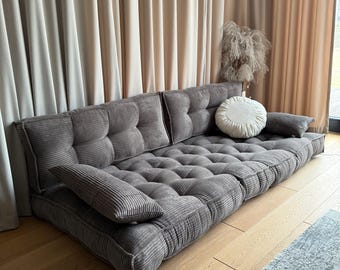 Floor Pillow and backrest cushion, Floor Sofa – Cozy Floor Cushion for Reading Nook, Available in Multiple Colors & Fabrics
