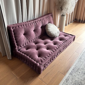 Floor sofa, Floor cushion with backrest, French style seat, Bench cushion, Window seat cushion