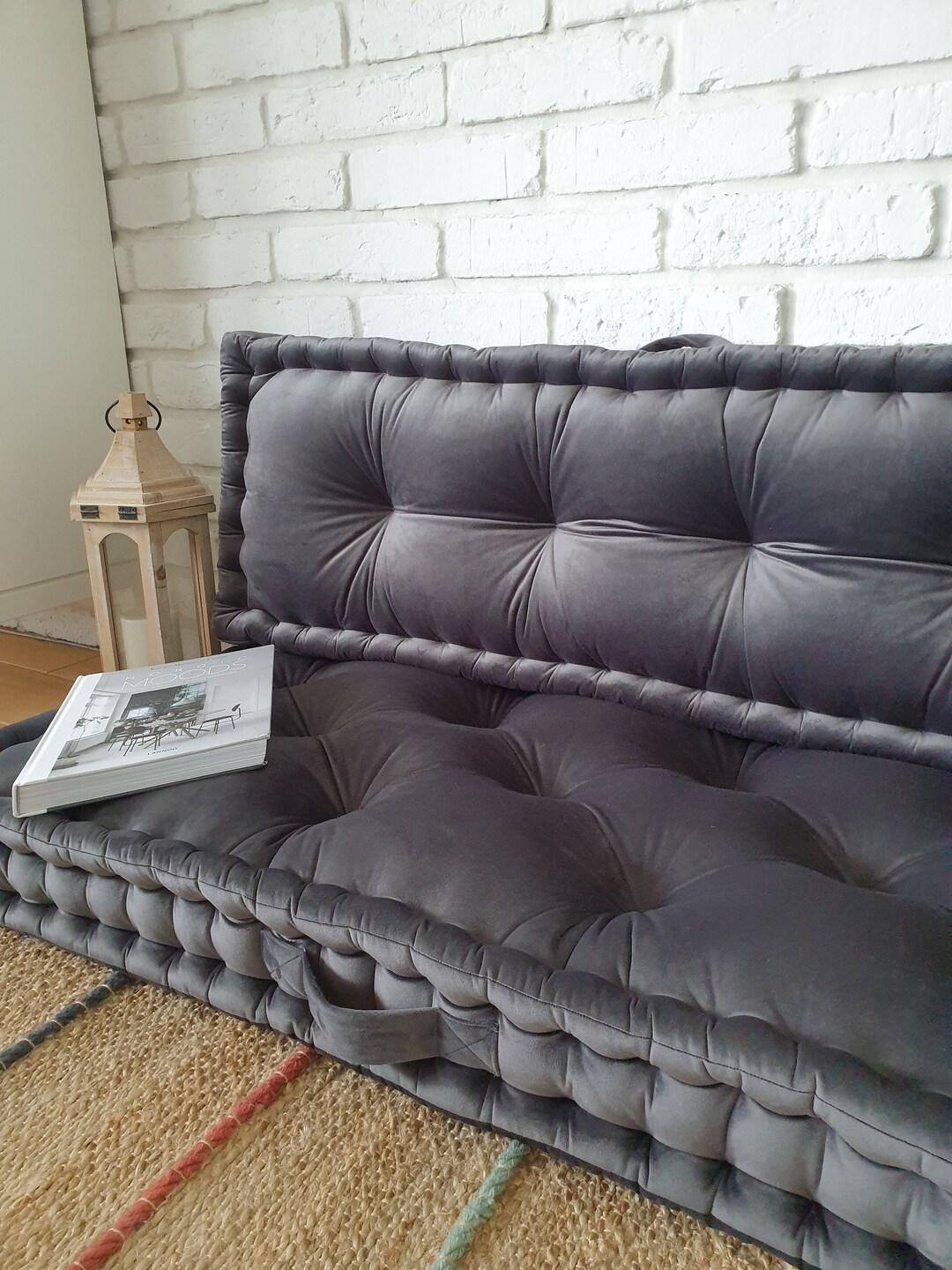 Floor Cushion With Backrest, Custom-made Cushion, French-style Seat ...