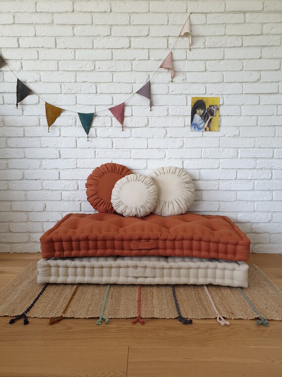 French mattress floor cushion quilted mattress pillow Etsy