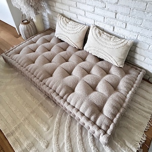 Custom boucle floor cushion, French boucle cushion, bench cushion, window seat cushion, floor seat