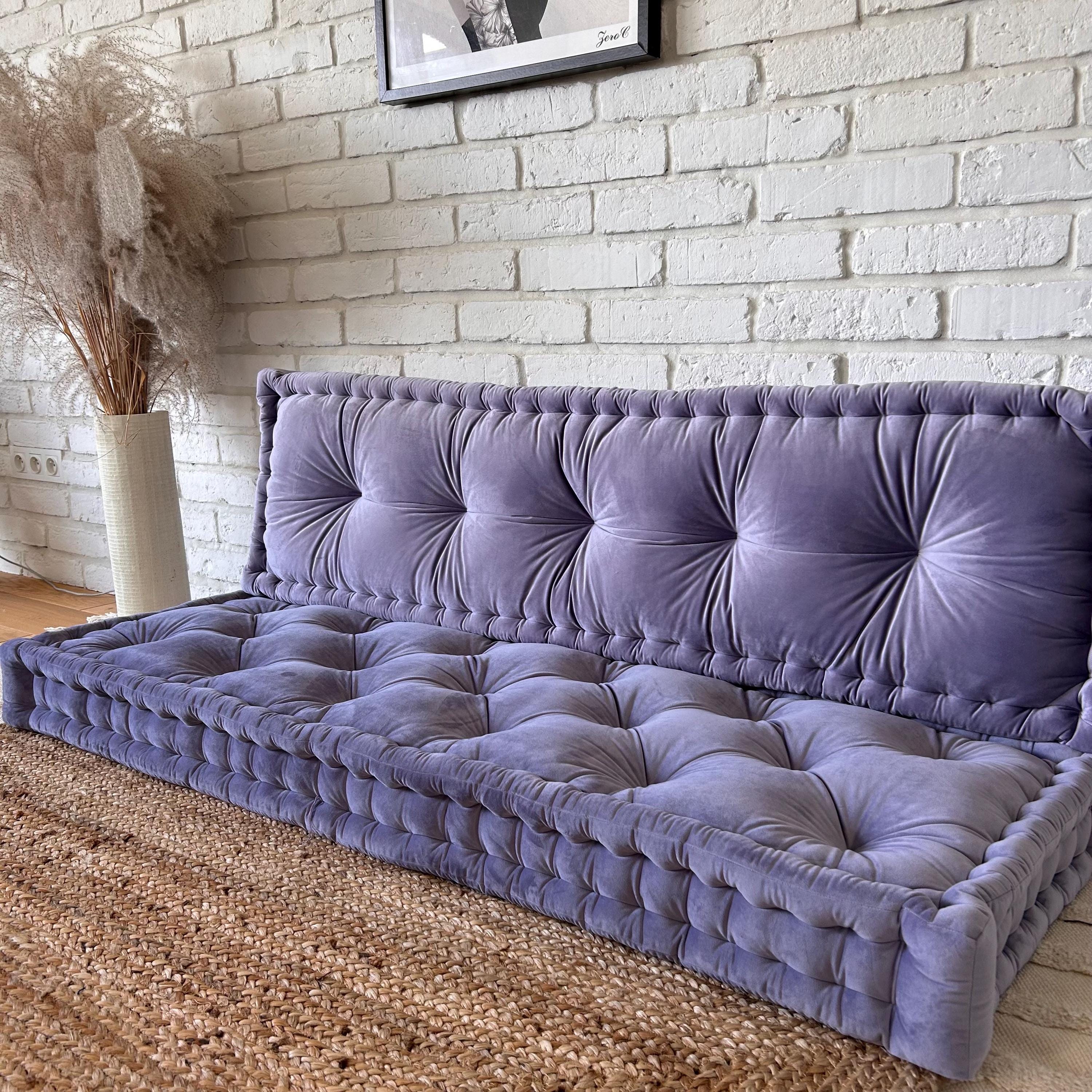 Large Floor Sofa, French Sofa, Custom Bench Cushion, Window Seat