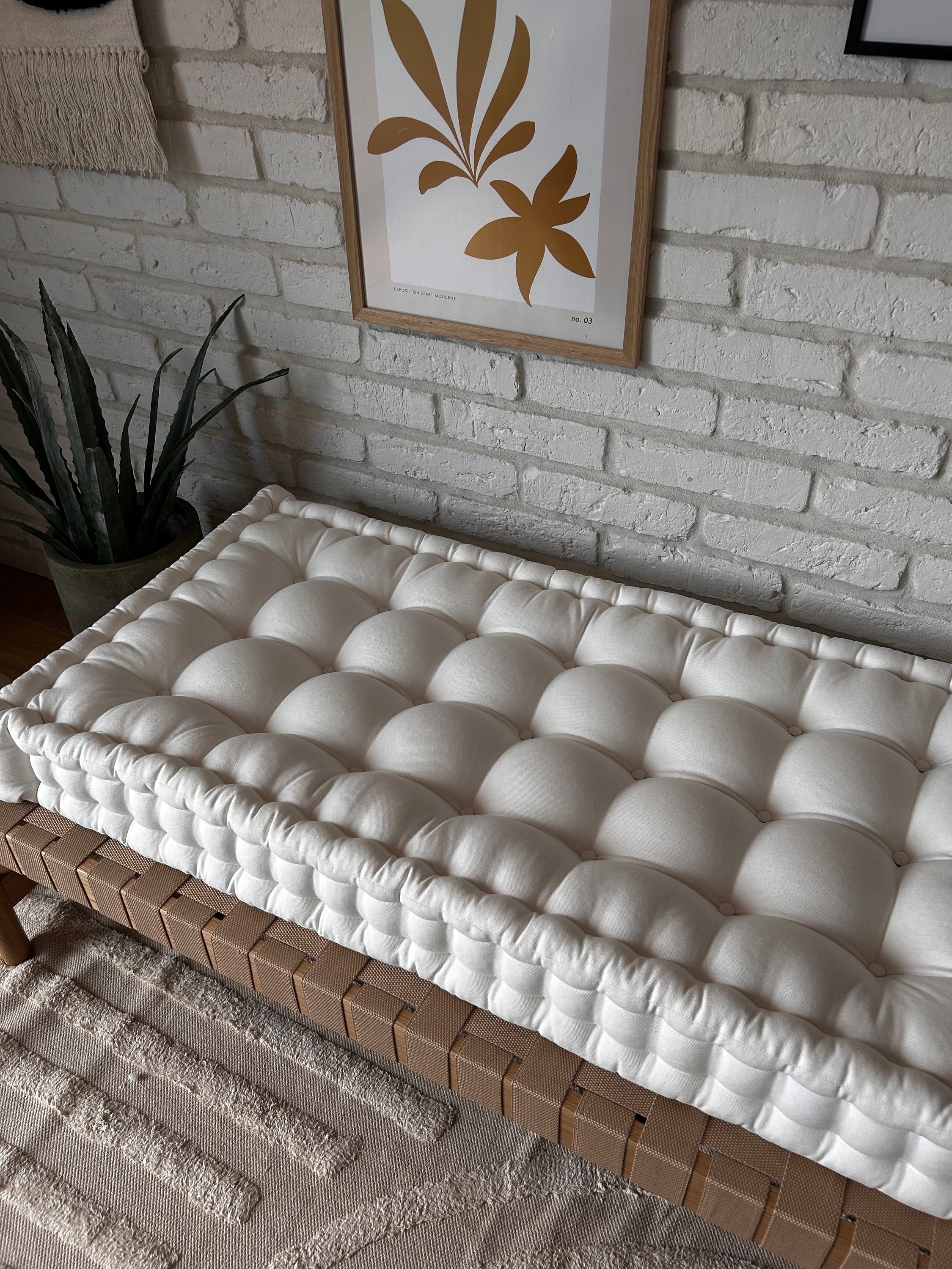 French Cushion, Velvet Bench Pad, Elegant Sofa Cushion, Daybed Pillow,  Custom Tufted Cushion, Pallet Cushion, Patio Cushion, Kids Cushion 