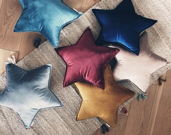 Velvet star pillows MUSTARD, Pillow