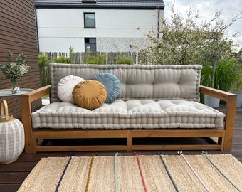 Bankkissen, Sitz im französischen Stil mit Rückenlehne, französisches Kissen, Kissen in Sondergröße, Sofakissen, Fenstersitz, Outdoor-Bodenkissen