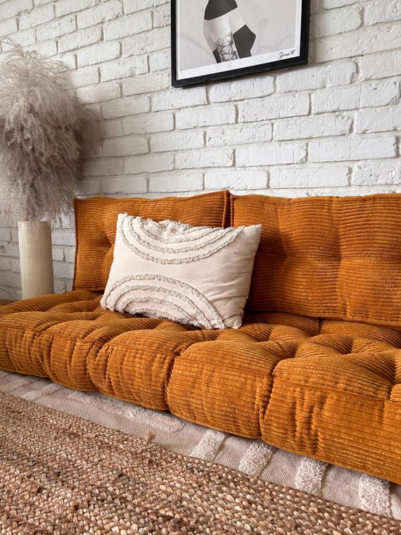 Mustard floor cushion discount