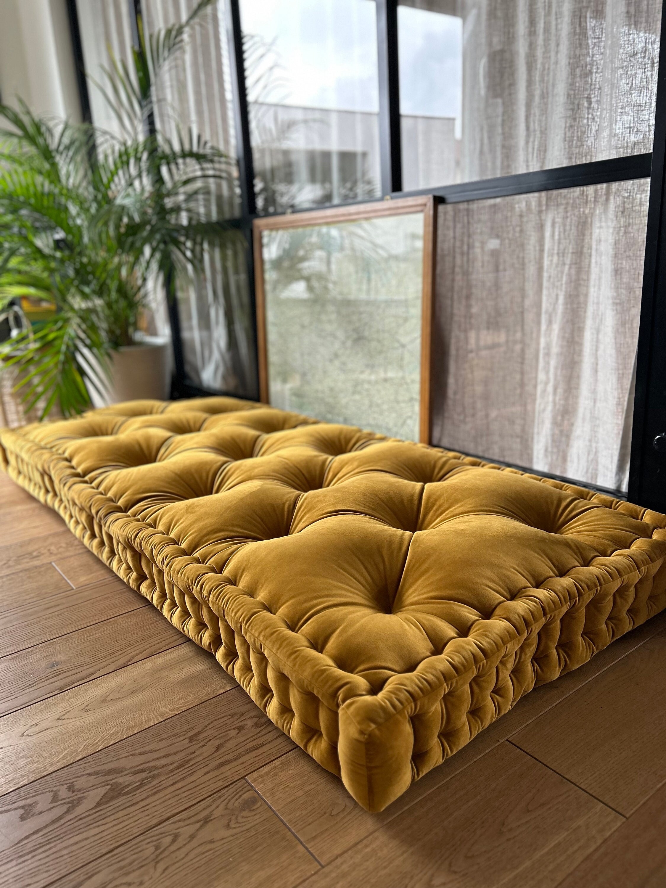 French Floor Cushion, Custom Pillow in Large and Small Sizes