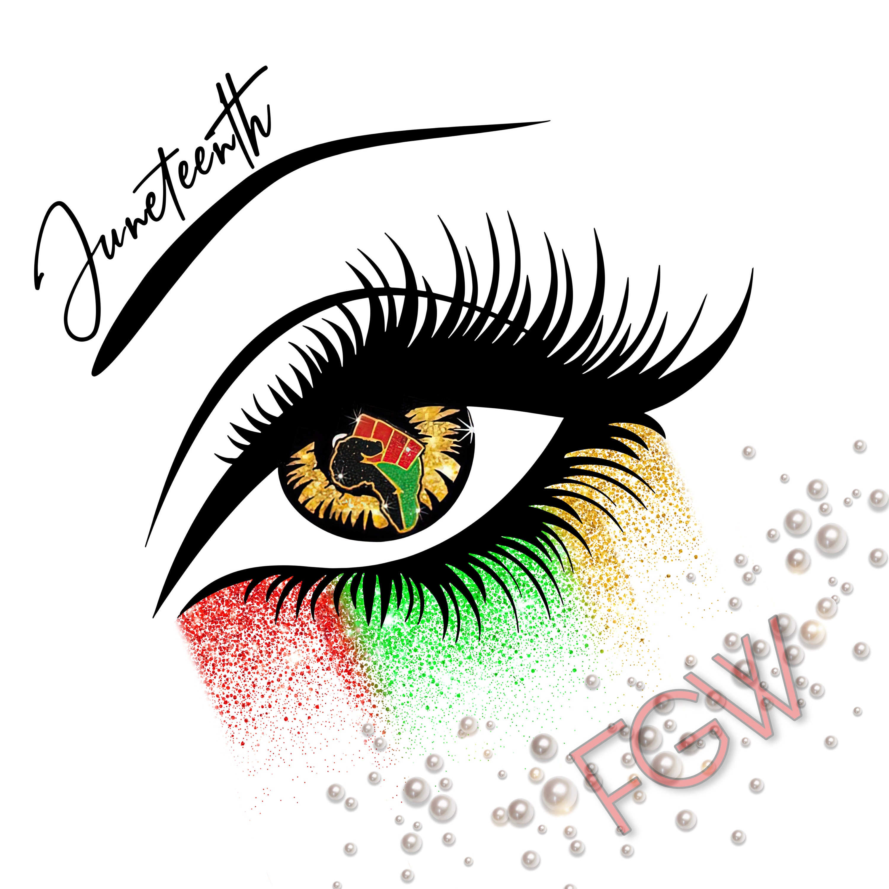 Eyelash Juneteenth BLM png sublimation digital download