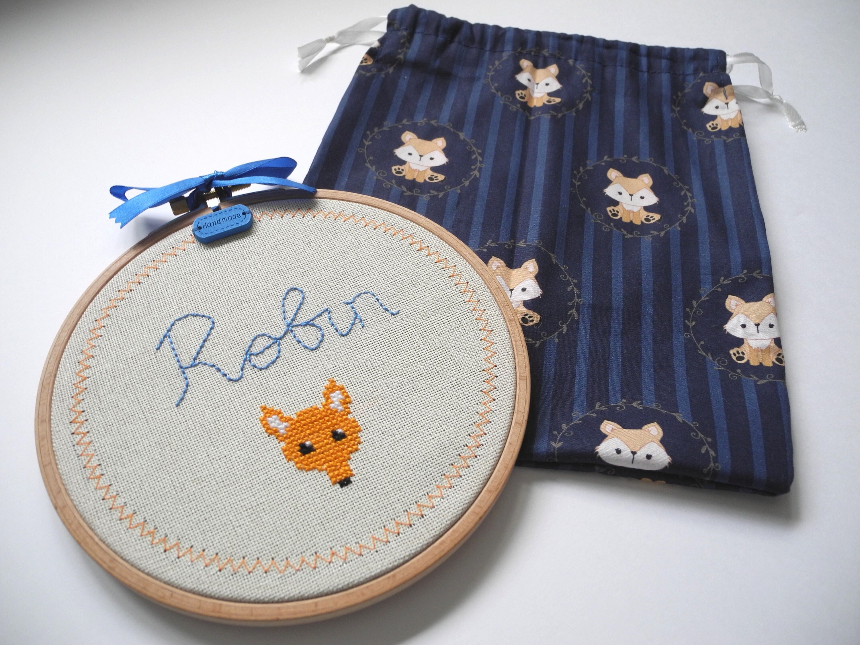 Tambour à Broder Prénom Personnalisé, Point de Croix, Cadeau Naissance Cercle Décor Chambre Enfant,