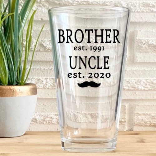 Pregnancy Announcement to Uncle Beer Glass Pregnancy Reveal Etsy
