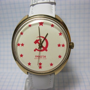 Raketa as Watch Big Zero Soviético Big Zero Raketa Reloj Ruso URSS Vintage Hombres Reloj de pulsera