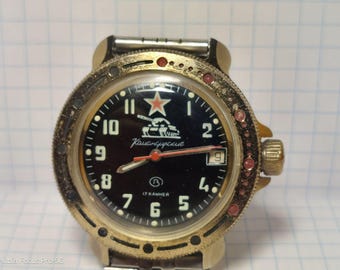 Reloj Vostok, anfibio, reloj de comandante ruso, reloj de la URSS, reloj de capitán de barco,