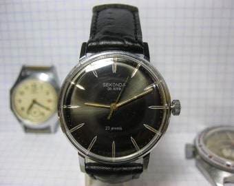 Ray Lush Sekonda ultra thin watches for men Vintage USSR 2609 Made in the USSR collection