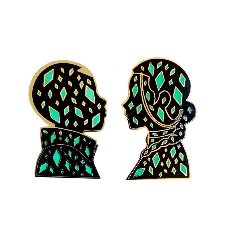 Two Lovers Glow in the Dark Enamel Pin Etsy