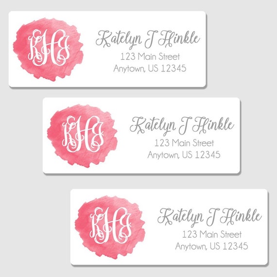 30 Custom Pink Heart Personalized Address Labels 