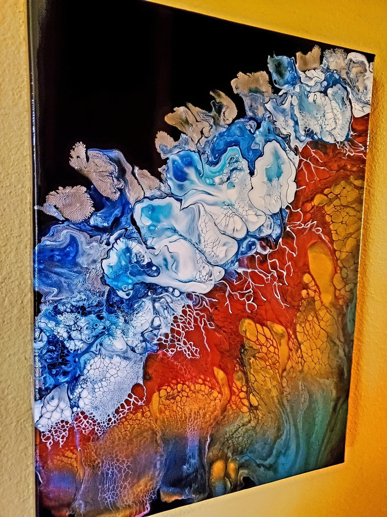 Fluid Pour Painting on 12 X 16 Gallery Canvas Abstract Etsy