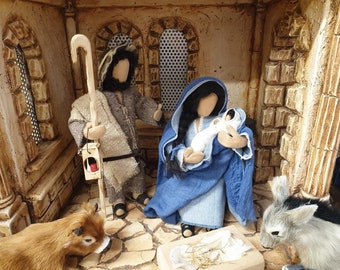 Holy Family - biblical narrative figure like Egli figure - Mary, Joseph, baby Jesus - 1A quality