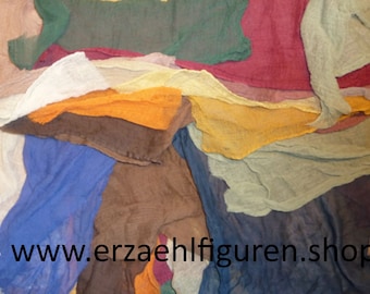 5 meters gauze fabric in many colours for painting, crafting and for narrative figure