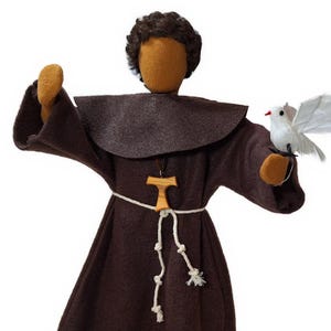 Saint Francis of Assisi 30 cm | Narrative figure Francis with dove | Saint Francis | similar to Egli figure
