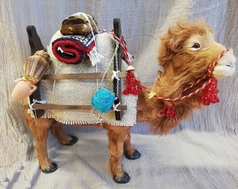 Camel saddle for camel one-humped 33 cm high - ideally adapted - narrative figure, Egli figure