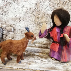 Girl with Goat - Narrative Figure 20 cm - Nativity Figure