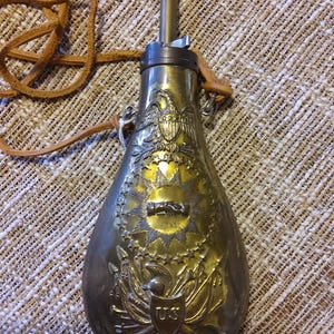 Vintage Powder Flask &quot;Peace Flask&quot; Civil War