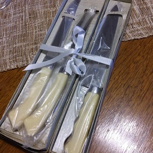 Vintage Made in Japan Cutlery 3 Piece Knife Set Stainless Steel in Original Box