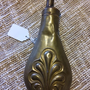Vintage Brass Powder Flask Civil War