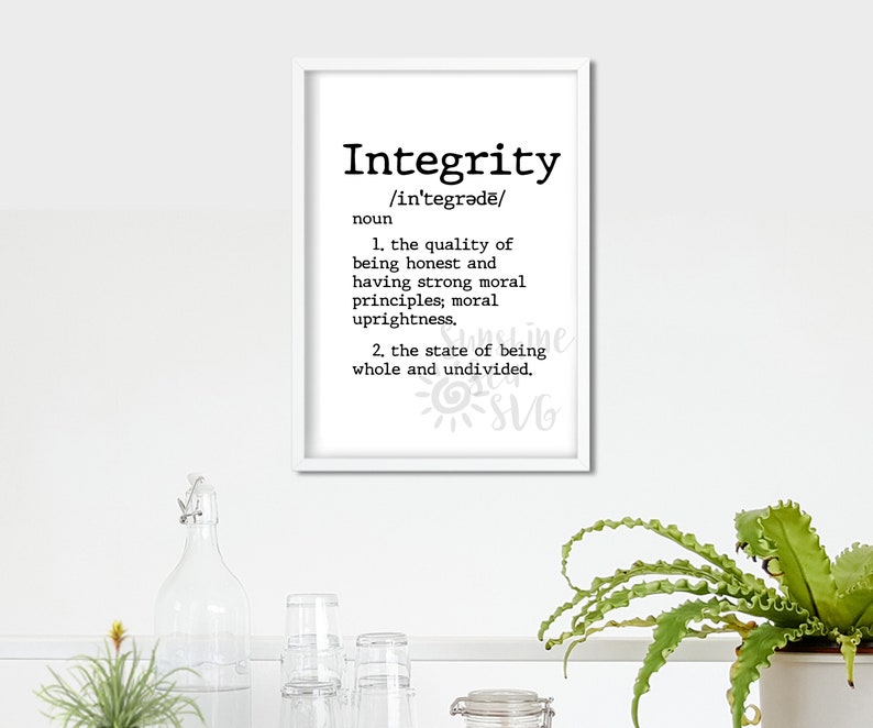 Integrity Definition SVG PNG Cut File Digital Download Silhouette