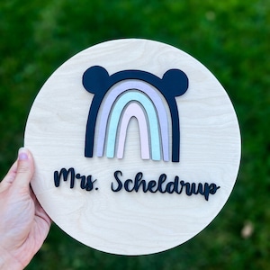 Mouse Rainbow Teacher Sign