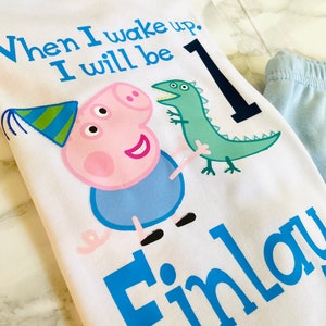 Personalised Peppa Pig Pjs, peppa pig, peppa pig pjs, personalised pjs, kids pjs, pjs for girls, pjs for boys, when I wake up pjs.