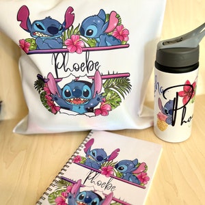 Personalised stitch gift set | personalised stitch | stitch | stitch gift for girls | stitch tote bag | stitch water bottle, stitch notebook