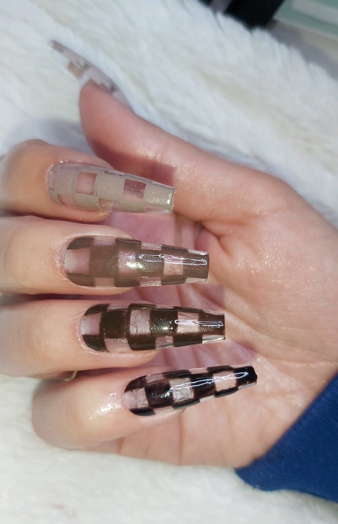 Chess Board Nails Press on Nails Chess Nails Pressons Etsy