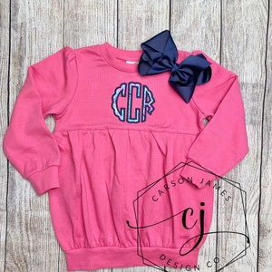 Monogram Sweatshirt for Toddler Baby Kids Girls Bubble Sweatshirt