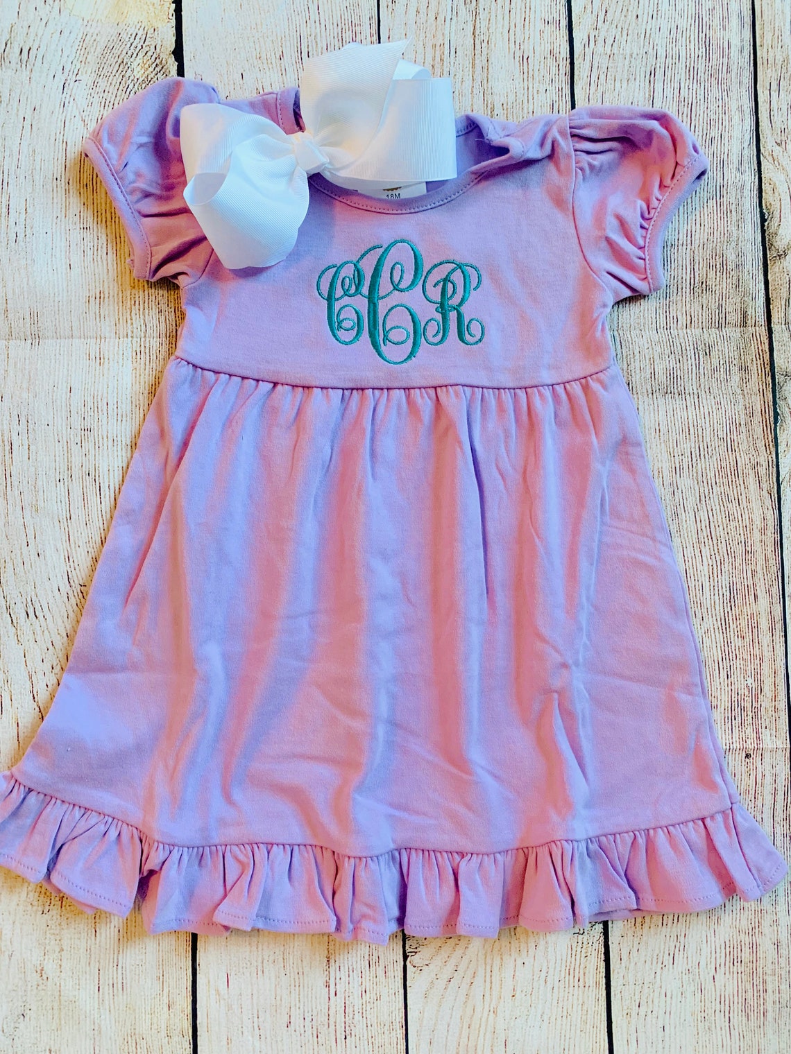 Monogram Purple Dress for Baby Toddler Kids Girls Embroidered Etsy